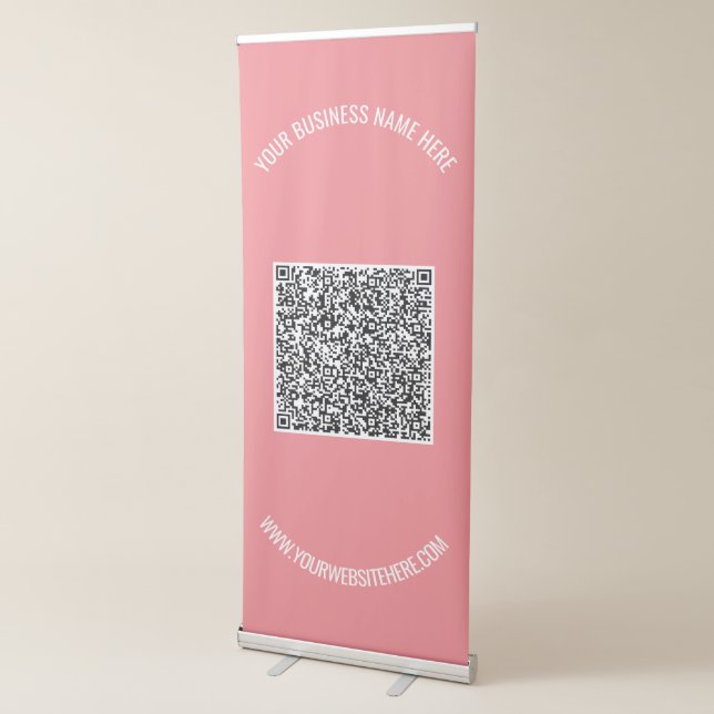 Custom QR Code Text Retractable Banner Template (3/4)