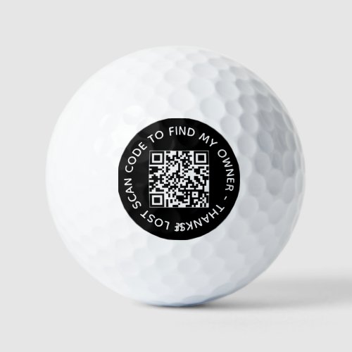 Custom QR Code text scan contact info if lost Golf Balls