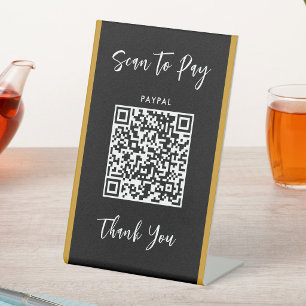Custom QR Code Text Scan to Pay Business Pedestal Sign
