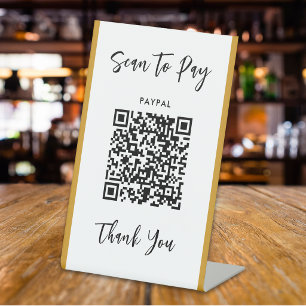 Custom QR Code Text Scan to Pay Business Pedestal Sign