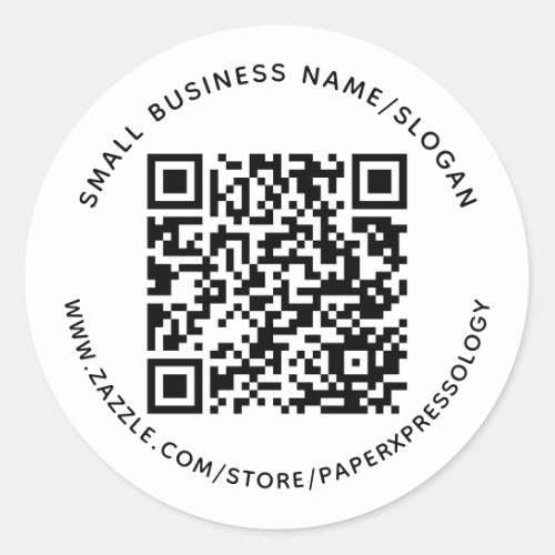 Custom QR Code Text Small Business Label Sticker 