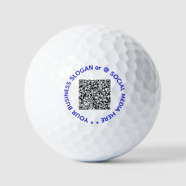 Custom QR Code Text Stamps Golf Balls Template (Front)