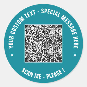 Custom QR Code Text Sticker Template Your Colors