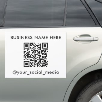 Custom QR Code Text Template Car Magnet | Zazzle