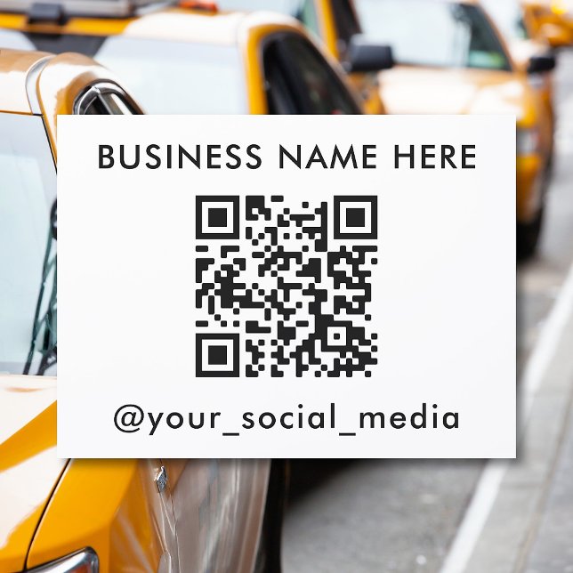 Custom QR Code Text Template Car Magnet (Creator Uploaded)
