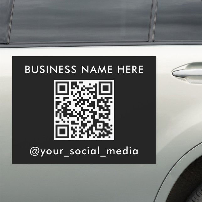Custom QR Code Text Template Car Magnet (Creator Uploaded)