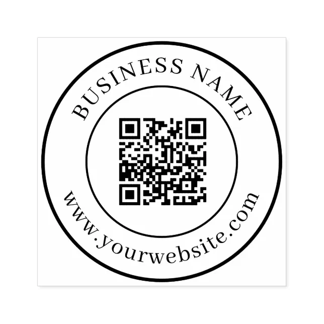 Custom QR Code Text Template Classic Round Rubber Stamp | Zazzle