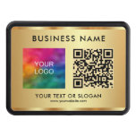 Custom QR Code Text Upload Your Company Logo Gold Hitch Cover