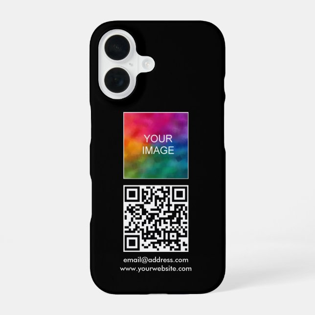 Custom QR Code Text Upload Your Own Logo to Iphone Case (Back)