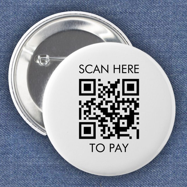 Custom QR Code / Text White Button (Creator Uploaded)
