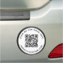 Custom QR code text white or any color gray border Car Magnet