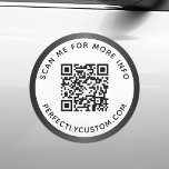 Custom Qr Code Text White Or Any Color Gray Border Car Magnet at Zazzle