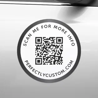 Custom QR code text white or any color gray border Car Magnet Custom QR code text white or any color gray border Car Magnet