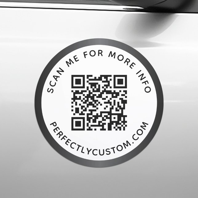 Custom QR code text white or any color gray border Car Magnet (Custom QR code text white or any color gray border Car Magnet)