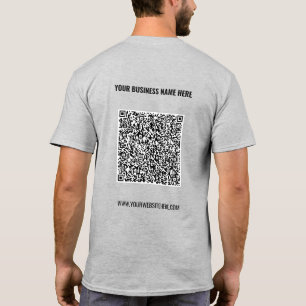 Custom QR Code Text Your Business T-Shirt Template