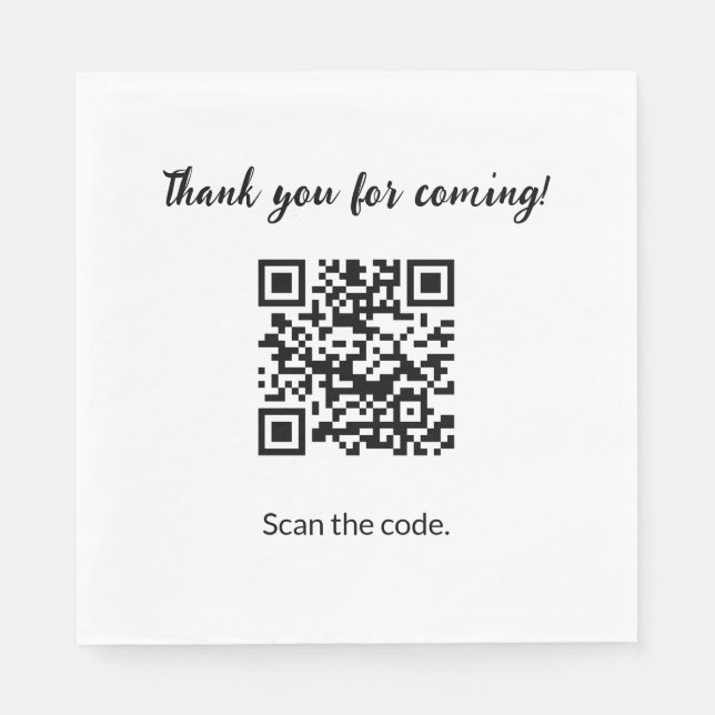 Custom QR Code Thank you for coming Napkins (Front)