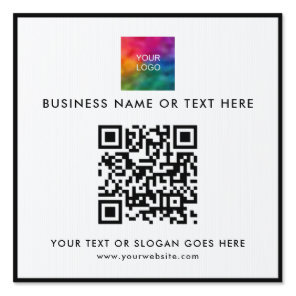Custom QR Code Upload Business Logo Modern Yard Sign