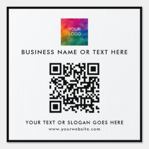 Custom QR Code Upload Business Logo Modern Yard Sign