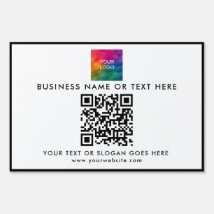 Custom QR Code Upload Business Logo Template Yard Sign