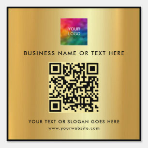 Custom QR Code Upload Logo Template Gold Yard Sign
