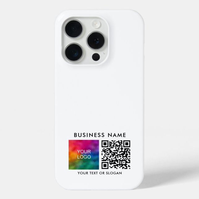 Custom QR Code Upload Your Business Logo White Case-Mate iPhone Case (Back)