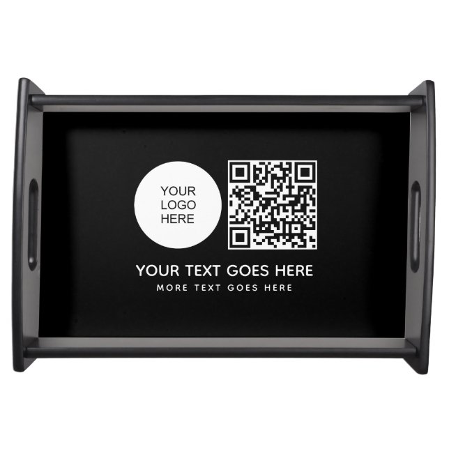 Custom QR Code Upload Your Company Logo Here Serving Tray (Front)