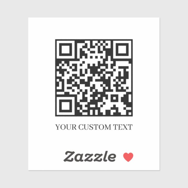 Custom QR Code | Upload Your Own Text Design Sticker (Sheet)