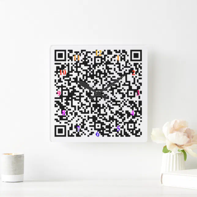 Custom QR Code Wall Clock Personalized Gift | Zazzle