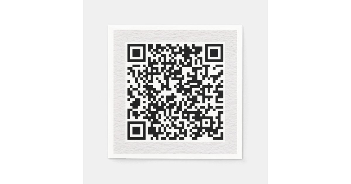 Custom QR Code Website Link Cocktail Napkins | Zazzle