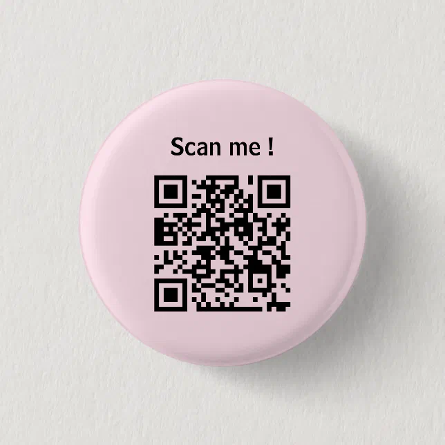 custom qr code website promotion pink button | Zazzle
