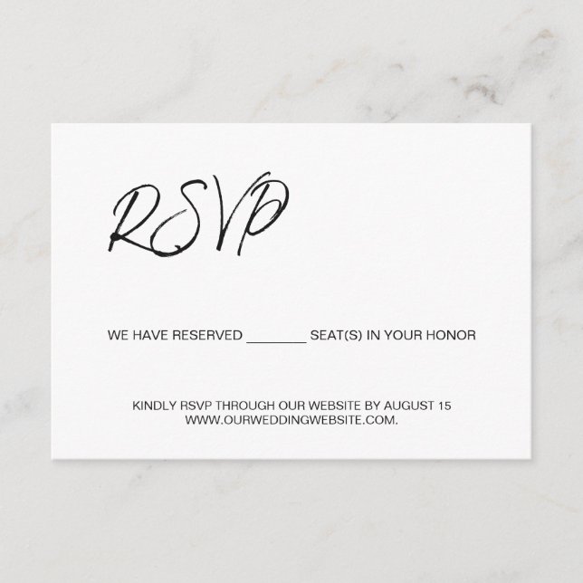 Custom QR code wedding website RSVP Minimalist Enclosure Card (Front)