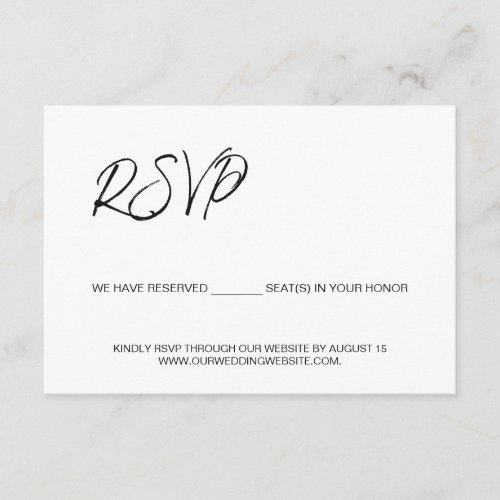 Custom QR code wedding website RSVP Minimalist Enclosure Card