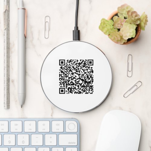 Custom QR Code white contact info id tag editable Wireless Charger