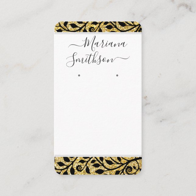   Custom QR Code White Gold Earrings Display Cards (Front)