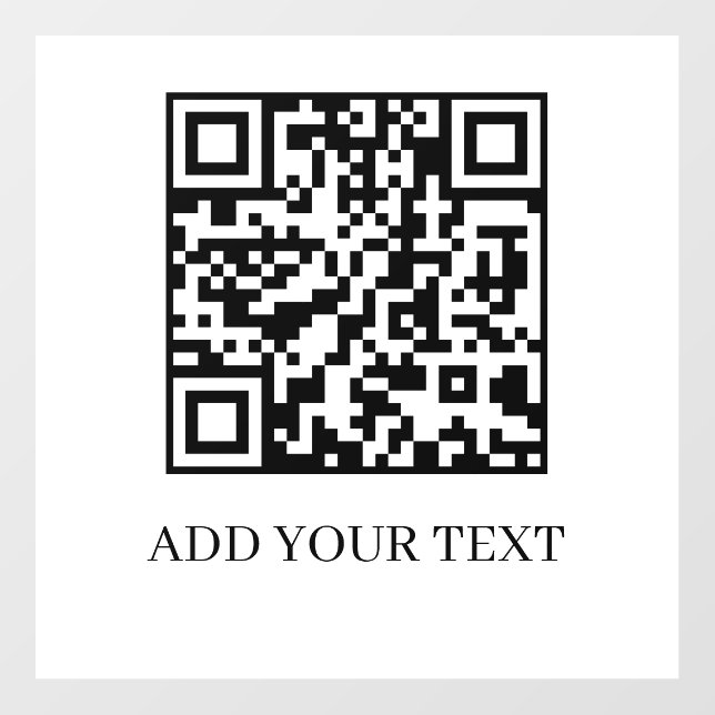 Custom QR Code | White Minimalist Scan Design Wall Decal (Front)