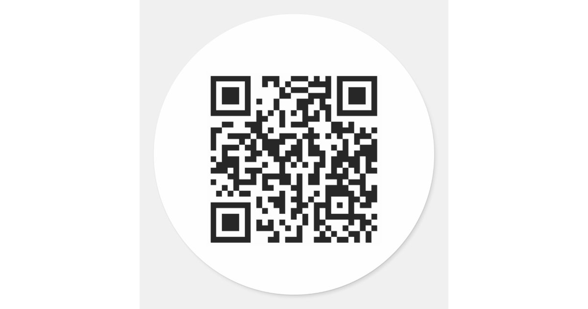 Custom QR Code White Round Stickers Zazzle