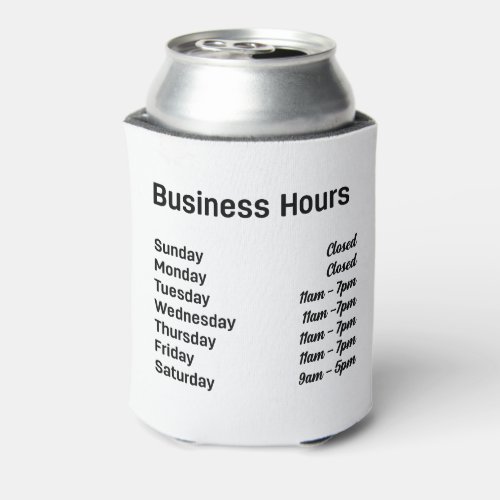 Custom QR Code with Business Hours  Can Cooler