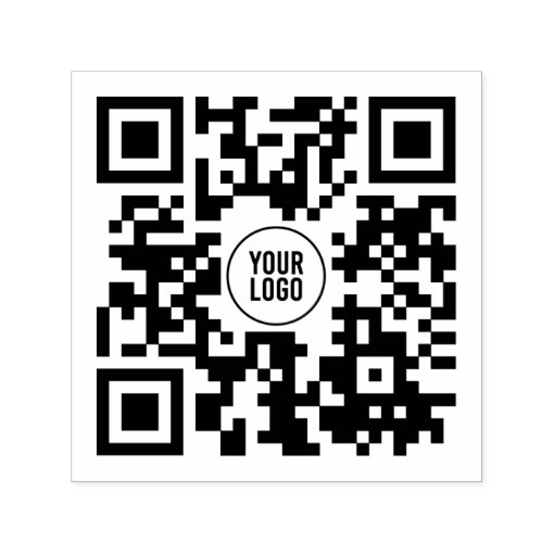 Custom QR Code With Logo Business Self-inking Stamp | Zazzle