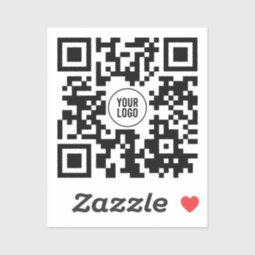 Custom QR Code With Logo Business Square Decal | Zazzle