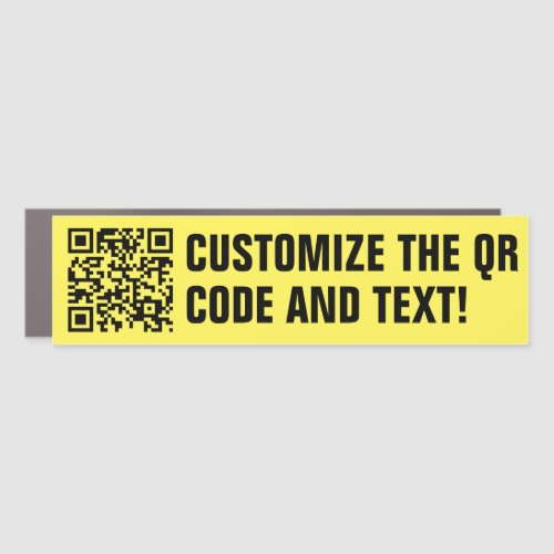 Custom QR Code Yellow Car Magnet