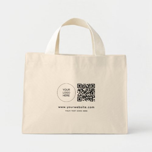 Custom QR Code Your Logo Website Address Template Mini Tote Bag