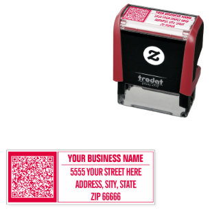 Custom QR Code Your Name Address Self-inking Stamp