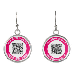 Custom QR Code Your Social Media Earrings Example