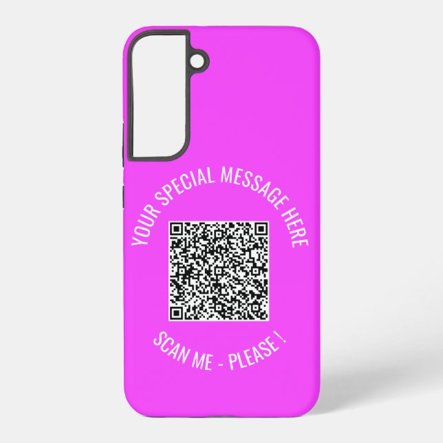 Custom QR Code Your Special Message Modern Gift Samsung Galaxy Case (Back)