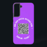 Custom QR Code Your Special Text and Colors Gift Samsung Galaxy S22  Case<br><div class="desc">Choose Colors and Font - Your Special QR Code Info and Custom Text Personalized Modern Gift - Add Your QR Code - Image or Logo - photo / Text - Name or other info / message - Resize and Move or Remove / Add Elements - Image / Text with Customization...</div>