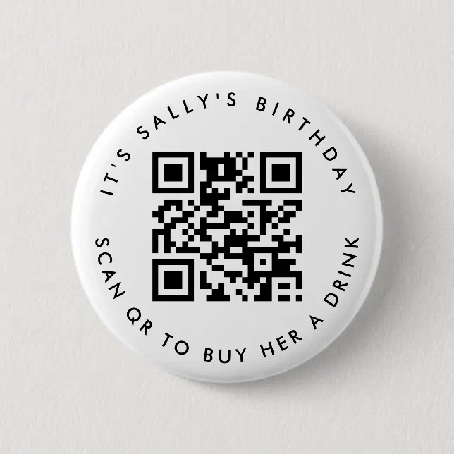 Custom Qr codes Cash App Birthday Pin, Party Favor Button Zazzle