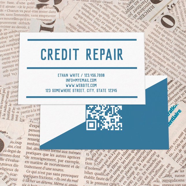 Custom QR Credit Repair Business Card (Custom QR Credit Repair Business Cards)