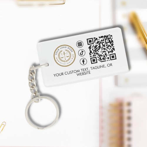 Custom QR Customer Gift Marketing Notary Logo  Keychain