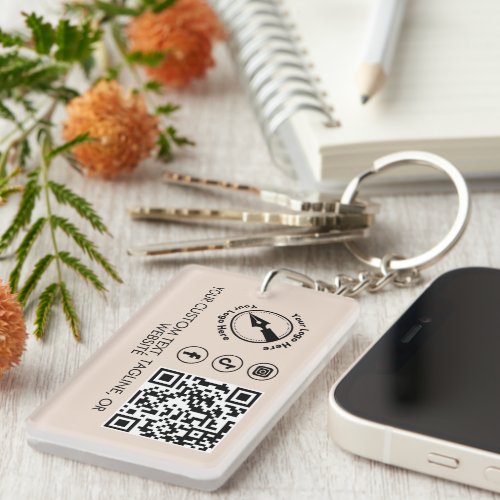 Custom QR Customer Gift Marketing Notary Logo  Keychain