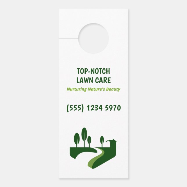 Custom QR Lawn Mower  Door Hanger (Front)